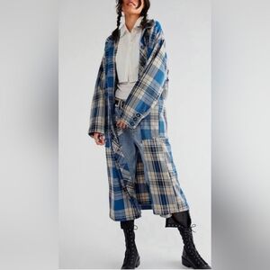 New Free People x We The Free Plaid It Duster Size XL